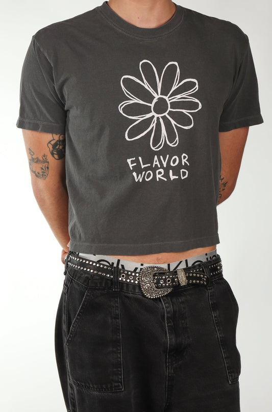 "Big Flower Doodle" Cropped Tee